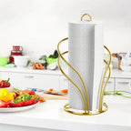 Porta-Toalhas de Papel Dourado com Base Pesada