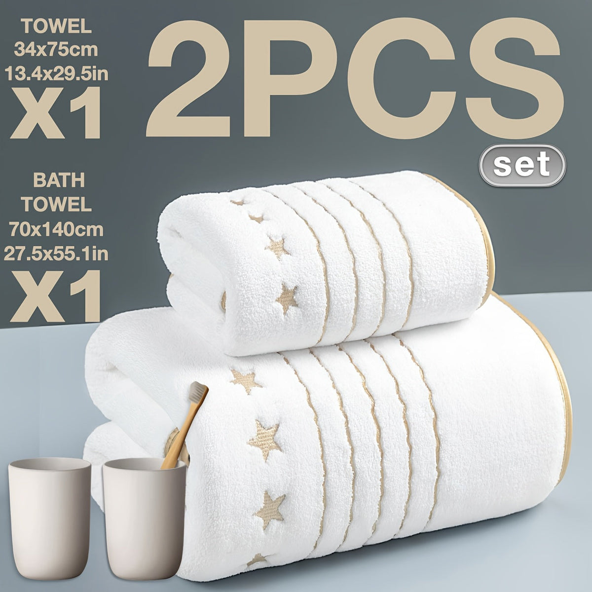 Toalhas Luxuosas com Detalhes Dourados