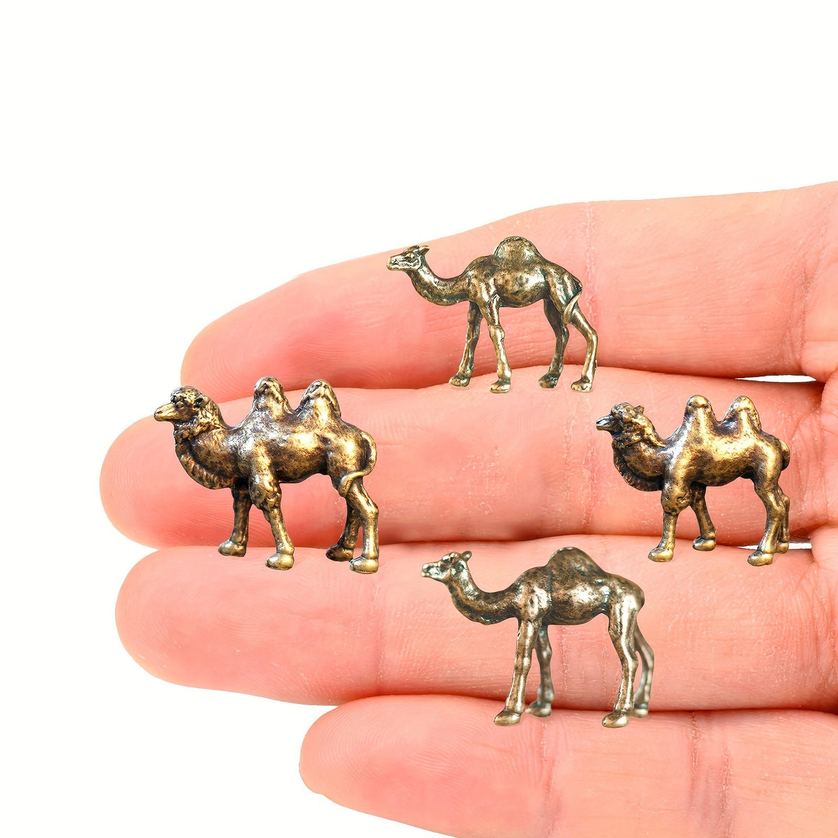 Conjunto Decorativo de Mini Camelos em Liga de Zinco Vintage