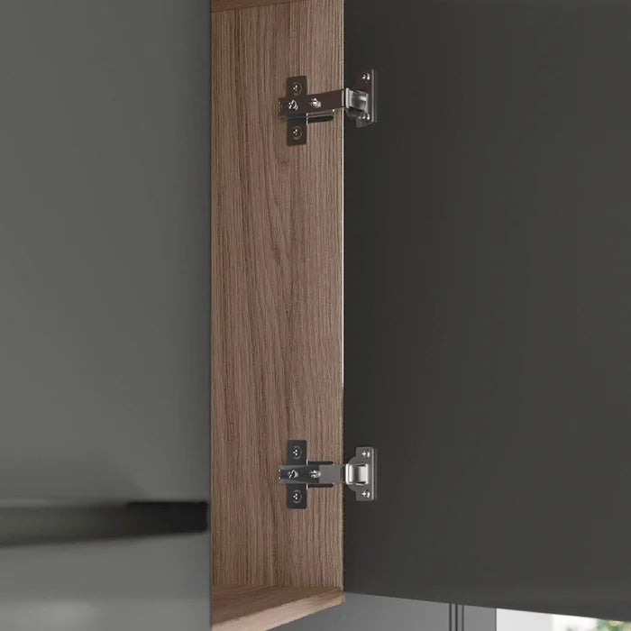 Cozinha Compacta Modulada Suspensa 7 Portas 2 Gavetas Juliete Cinza/Carvalho Nature/Chumbo Carvalho Nature/Chumbo