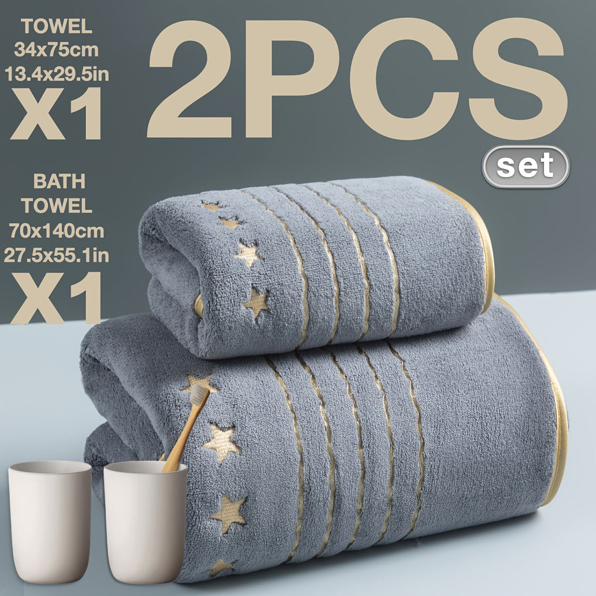 Toalhas Luxuosas com Detalhes Dourados