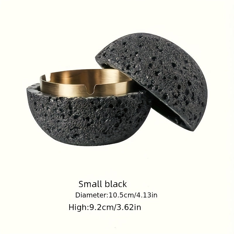 Cinzeiro Minimalista de Concreto com Tigela de Aço Inoxidável