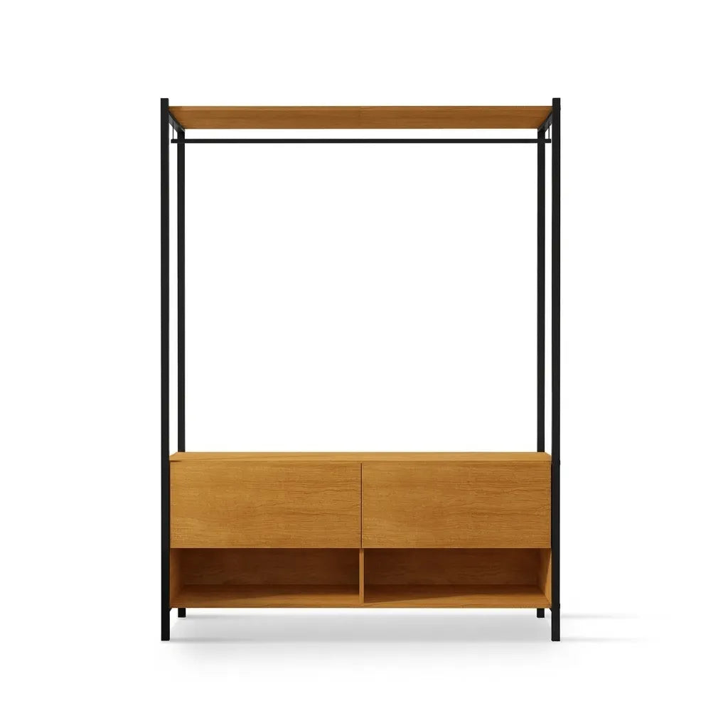 Closet Estilo Industrial Dallas 2 Gavetas e Suporte para Cabide