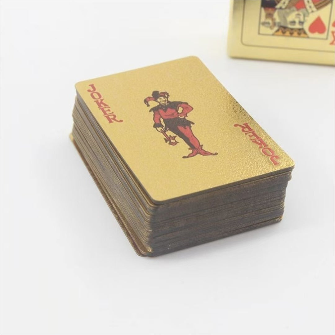 Cartas de Jogo com Folha de Ouro