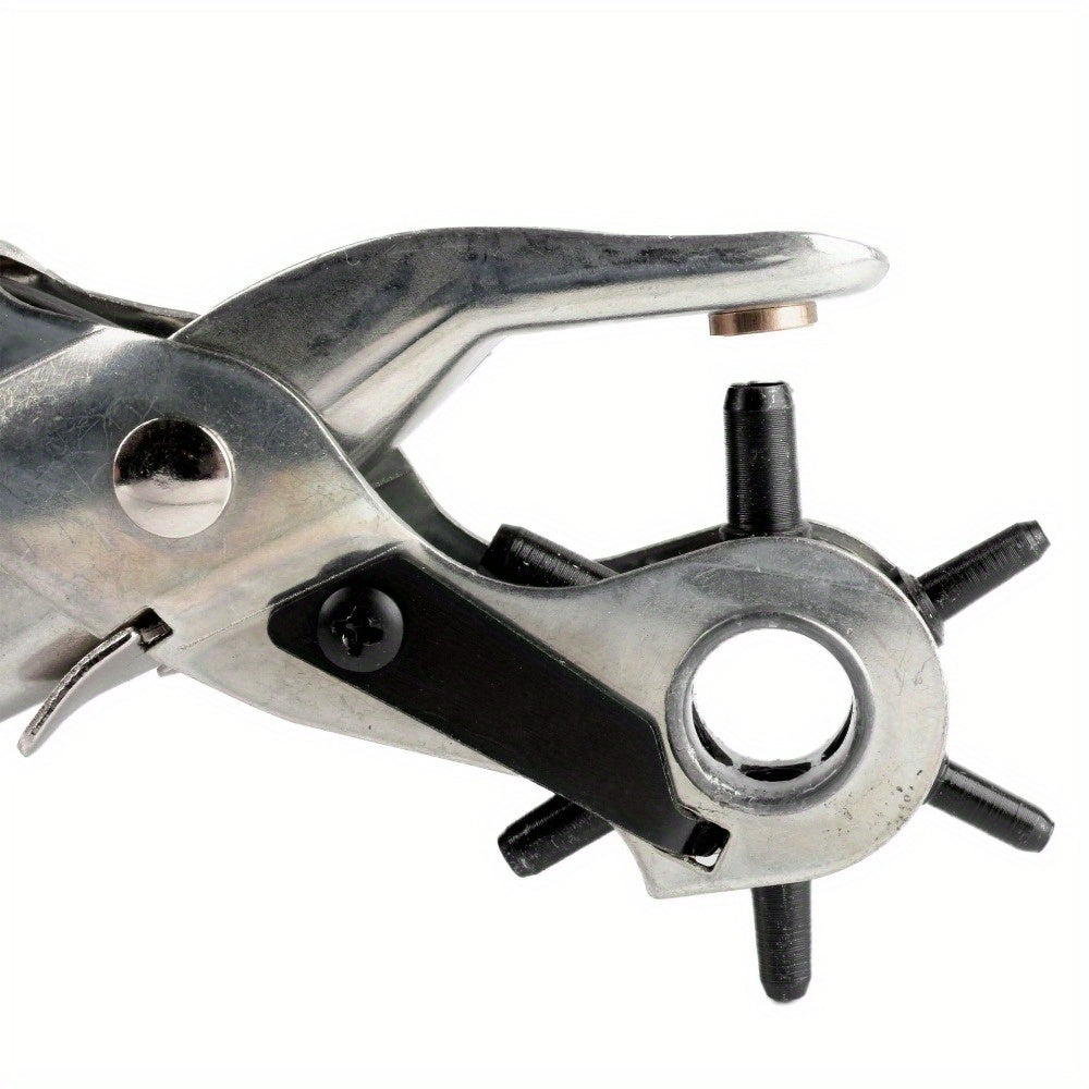 Furador de Couro Rotativo com Cabo Ergonômico e Kit Multi-Tamanho
