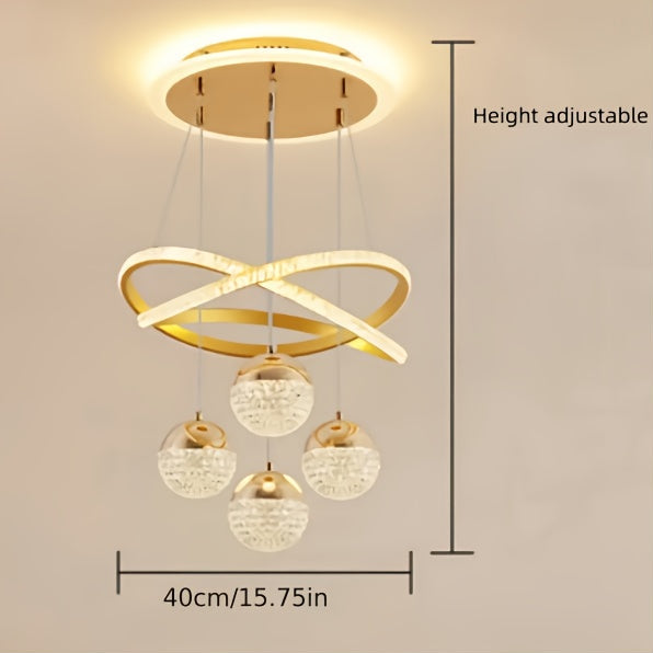 Luminária Pendente LED Elegante com Anel Luminoso