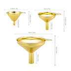 Conjunto de Funis de Aço Inoxidável Dourado