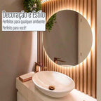 Espelho Redondo Decorativo com Iluminação LED