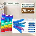 Escova Sanitária Descartável com Refis e Suporte de Parede