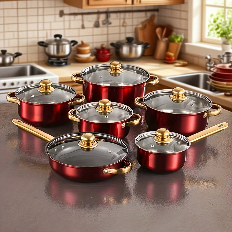 Conjunto de Panelas de Aço Inoxidável 6 Peças