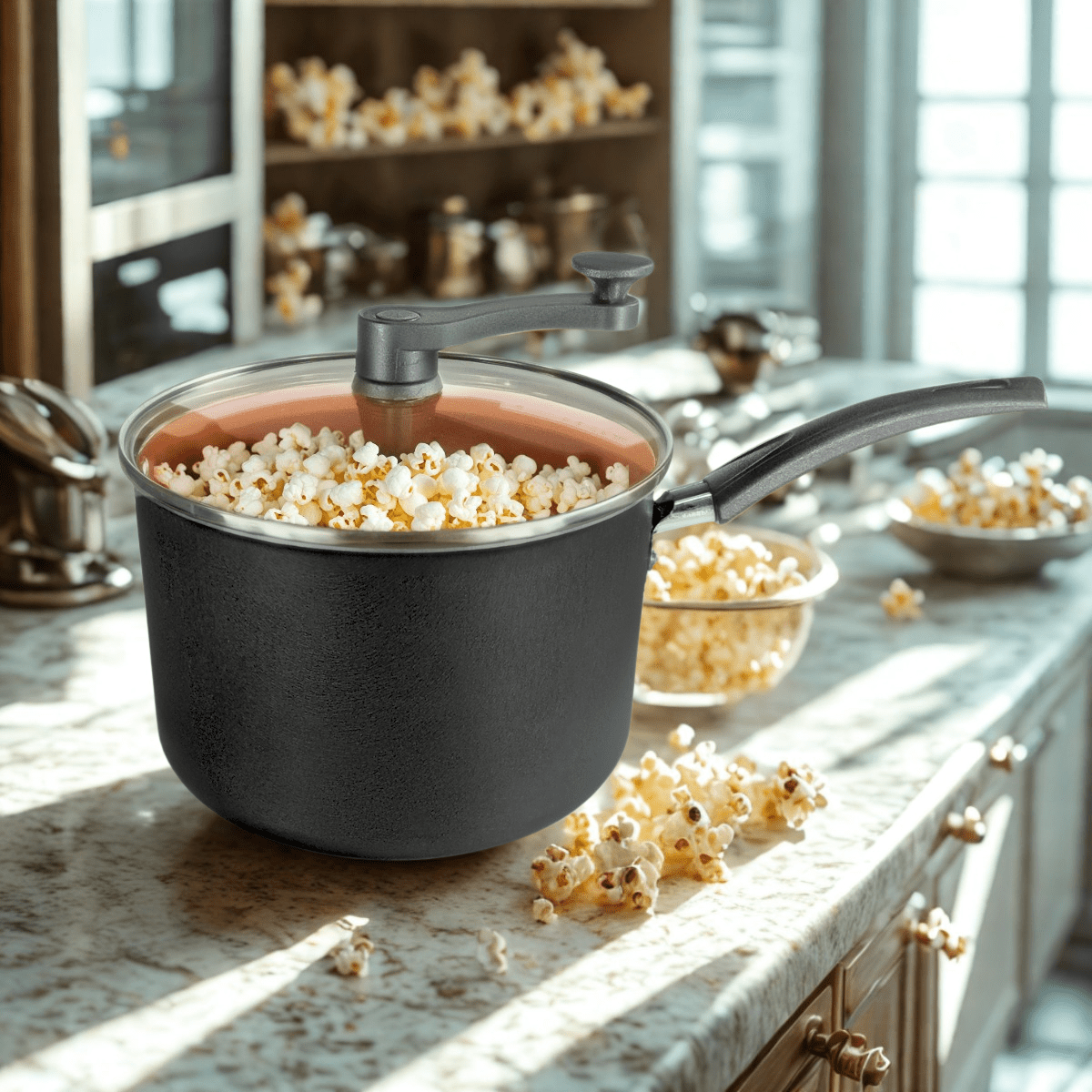 Pipoqueira Elegante Copacabana 3.5L Antiaderente com Tampa de Vidro