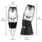 Aerador e Decantador de Vinho Preto com Acabamento Metálico