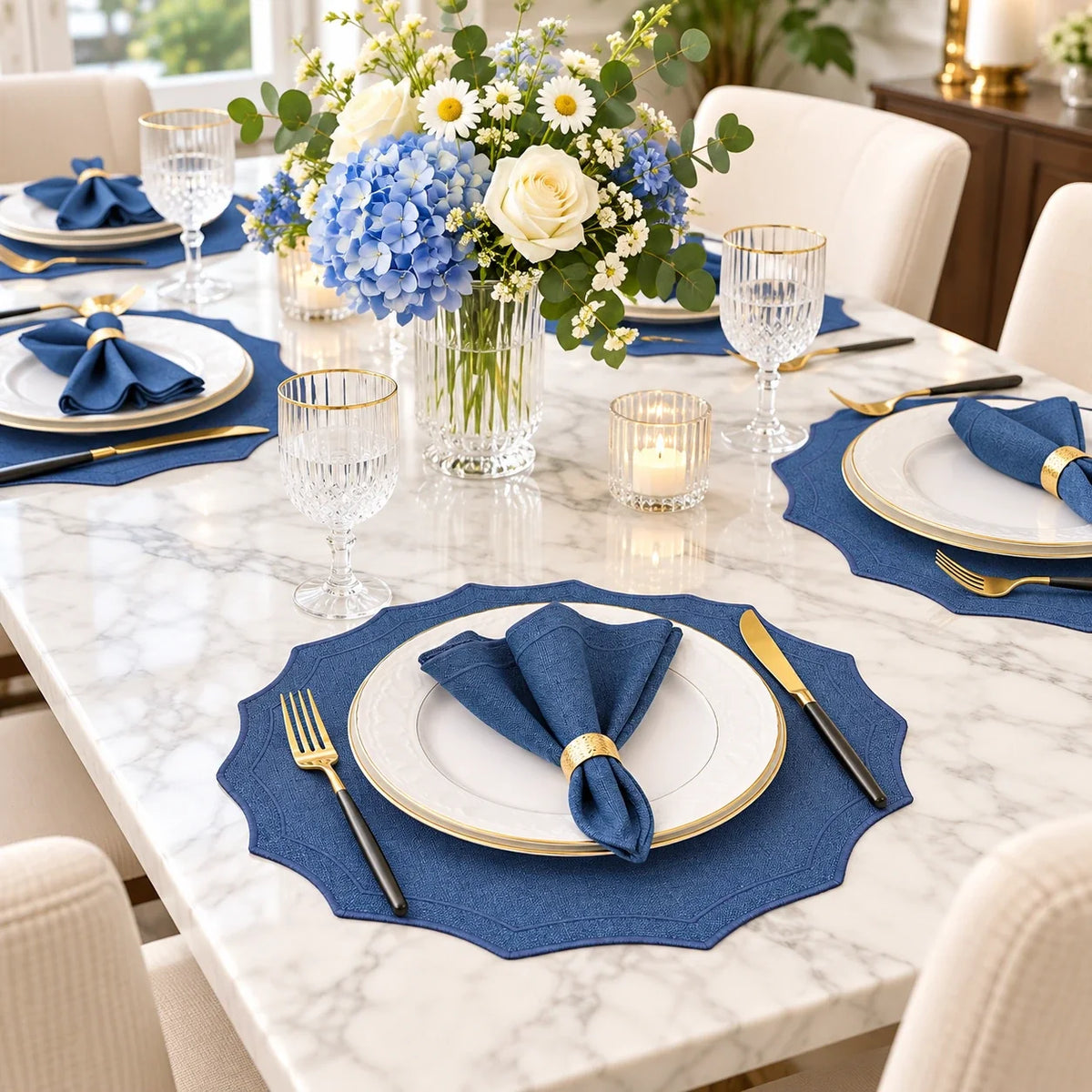 Sousplat Bordado em Algodão e Linho