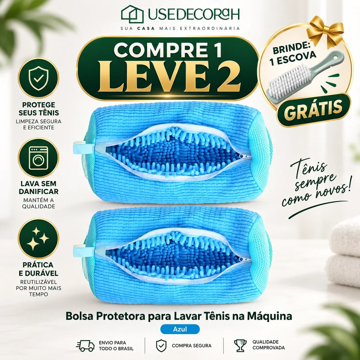 Bolsa Protetora para Lavar Tênis na Máquina