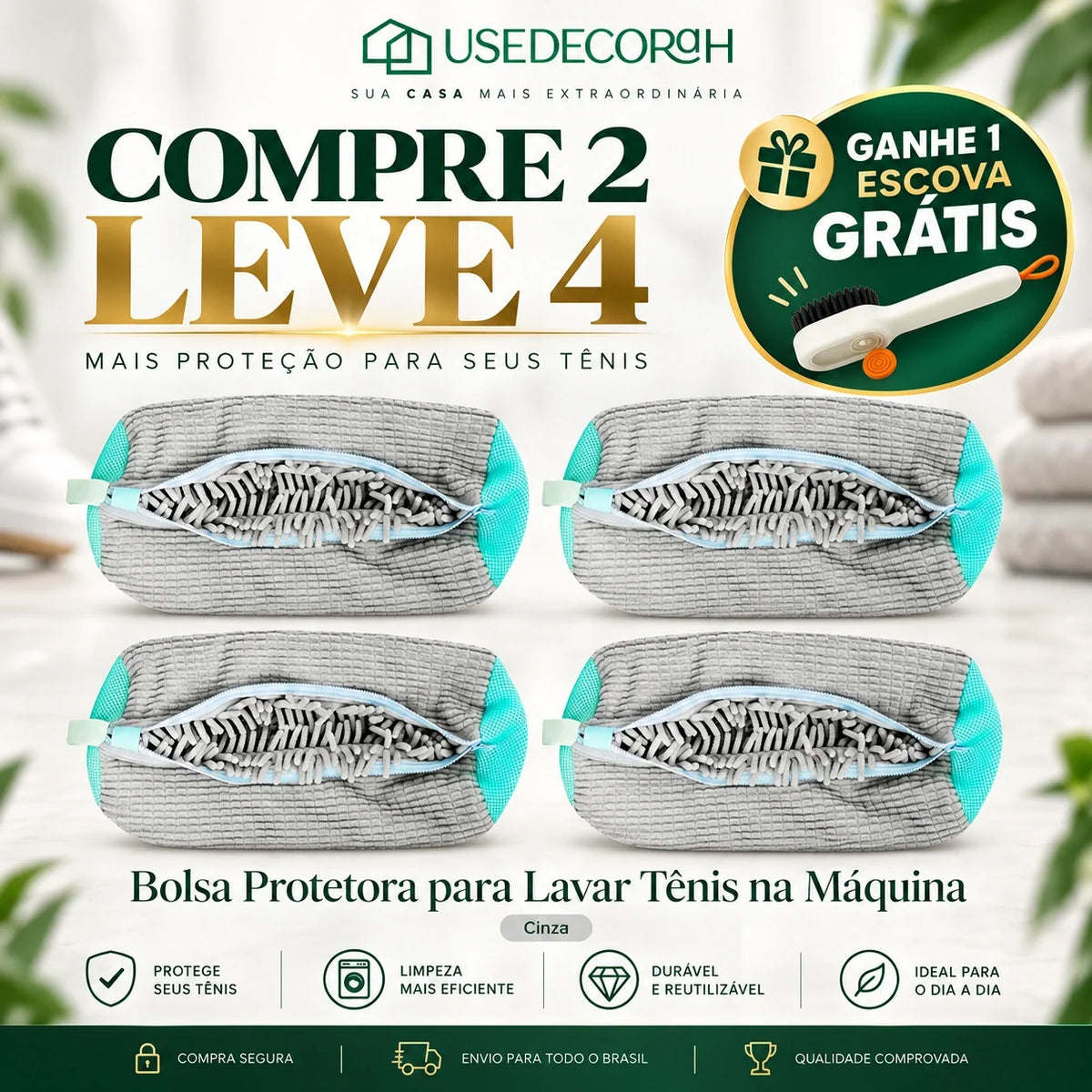 Bolsa Protetora para Lavar Tênis na Máquina