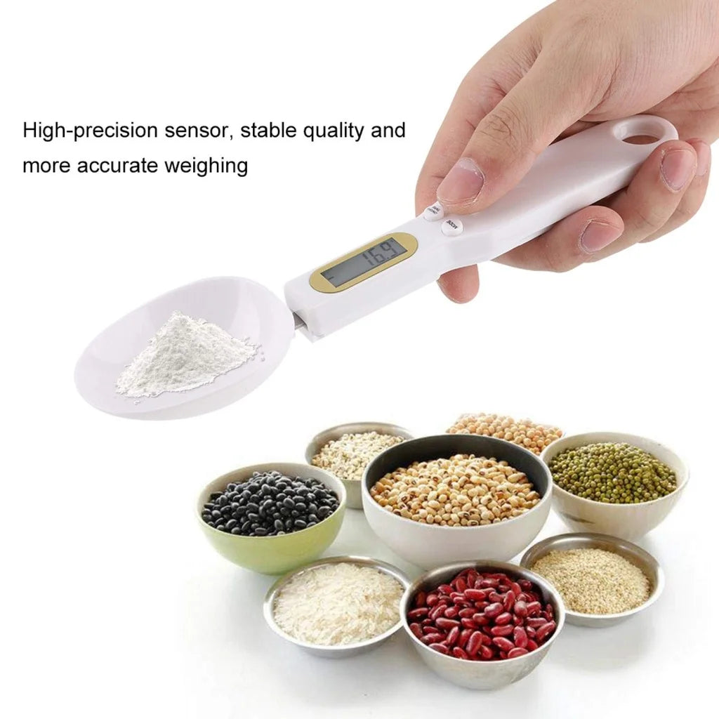 Balança Digital de Cozinha com Colher Medidora LCD
