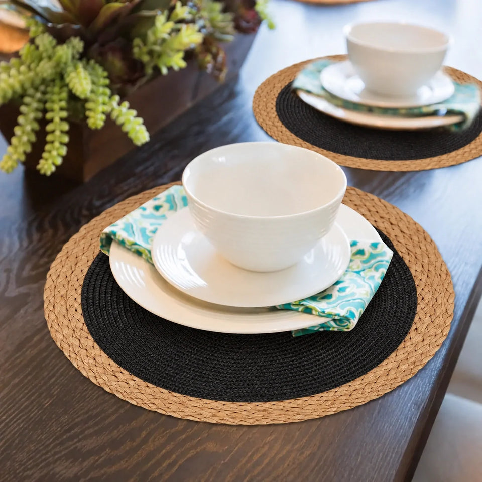 Conjunto de Sousplats Redondos Trançados