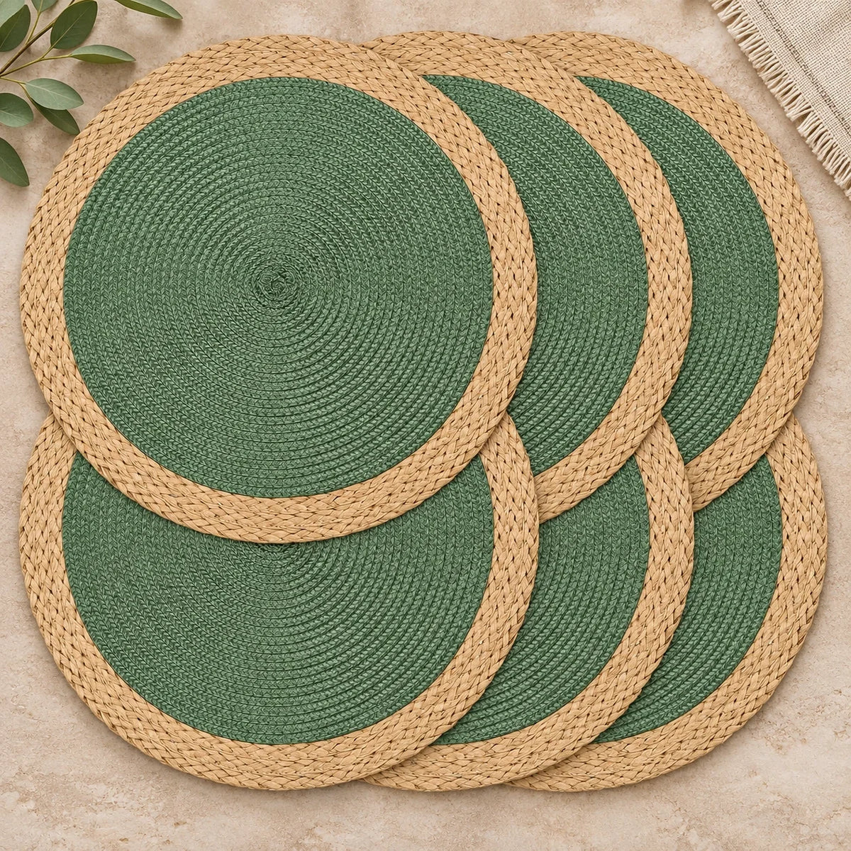 Conjunto de Sousplats Redondos Trançados