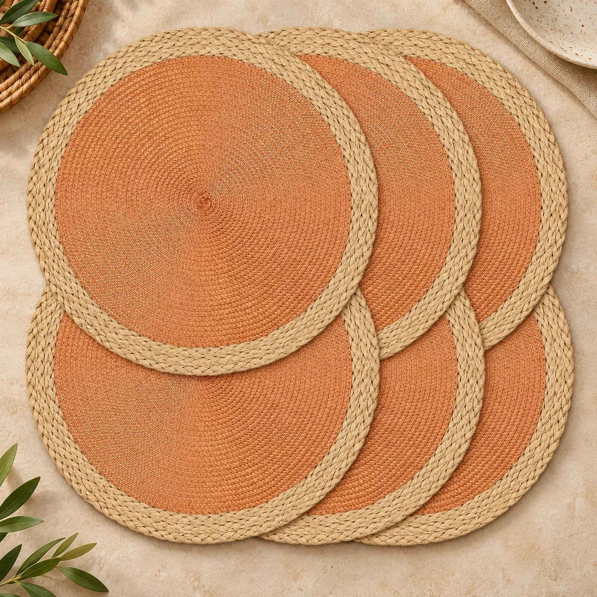 Conjunto de Sousplats Redondos Trançados