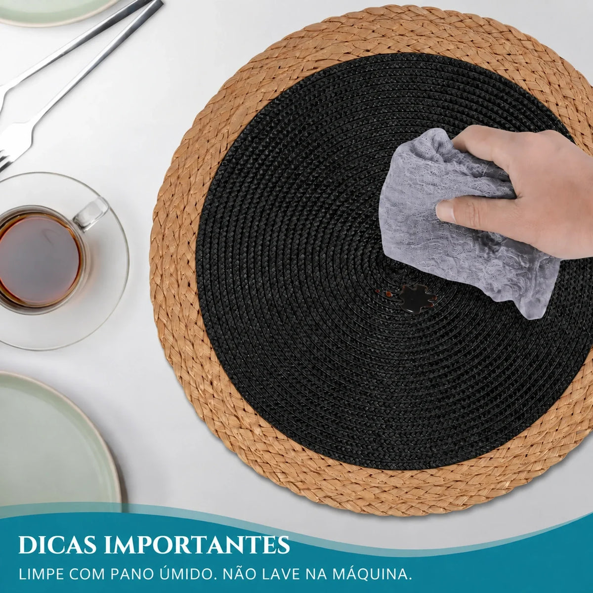 Conjunto de Sousplats Redondos Trançados